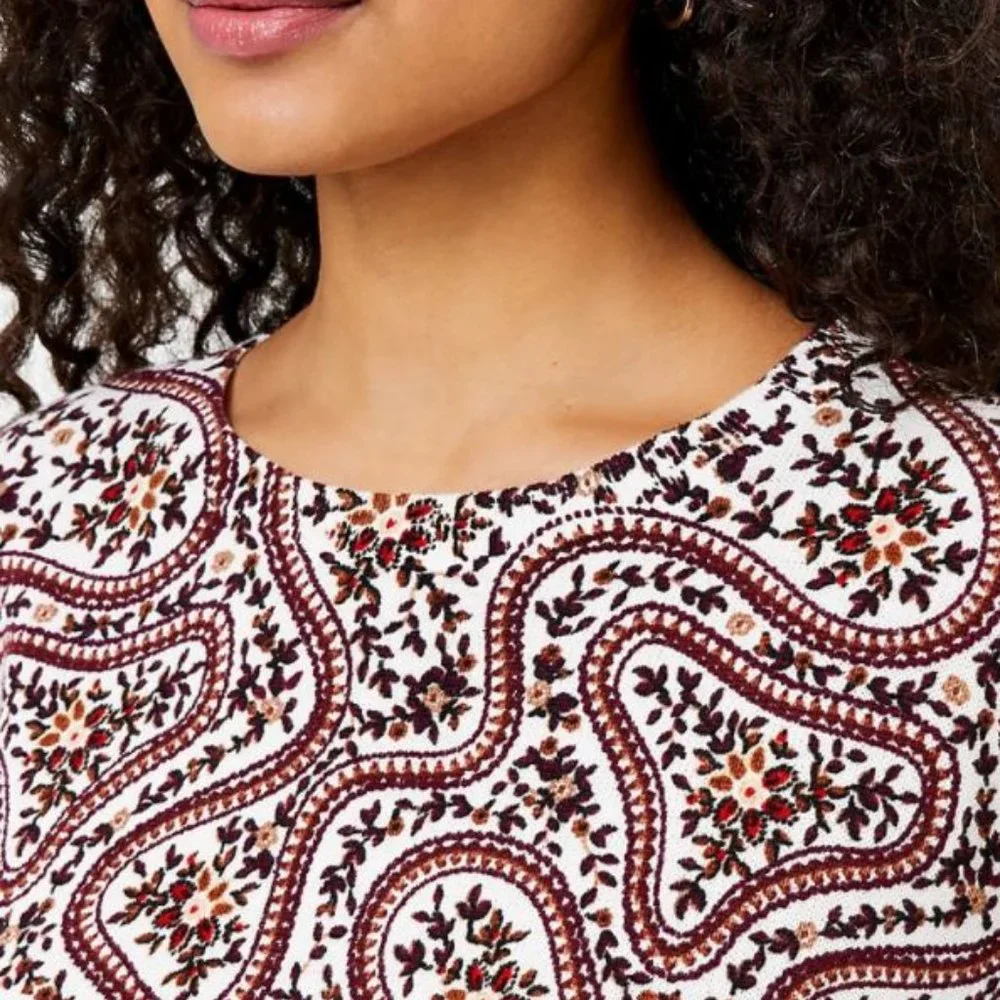 NWT LOFT‎ Women's Geo Floral Sweater